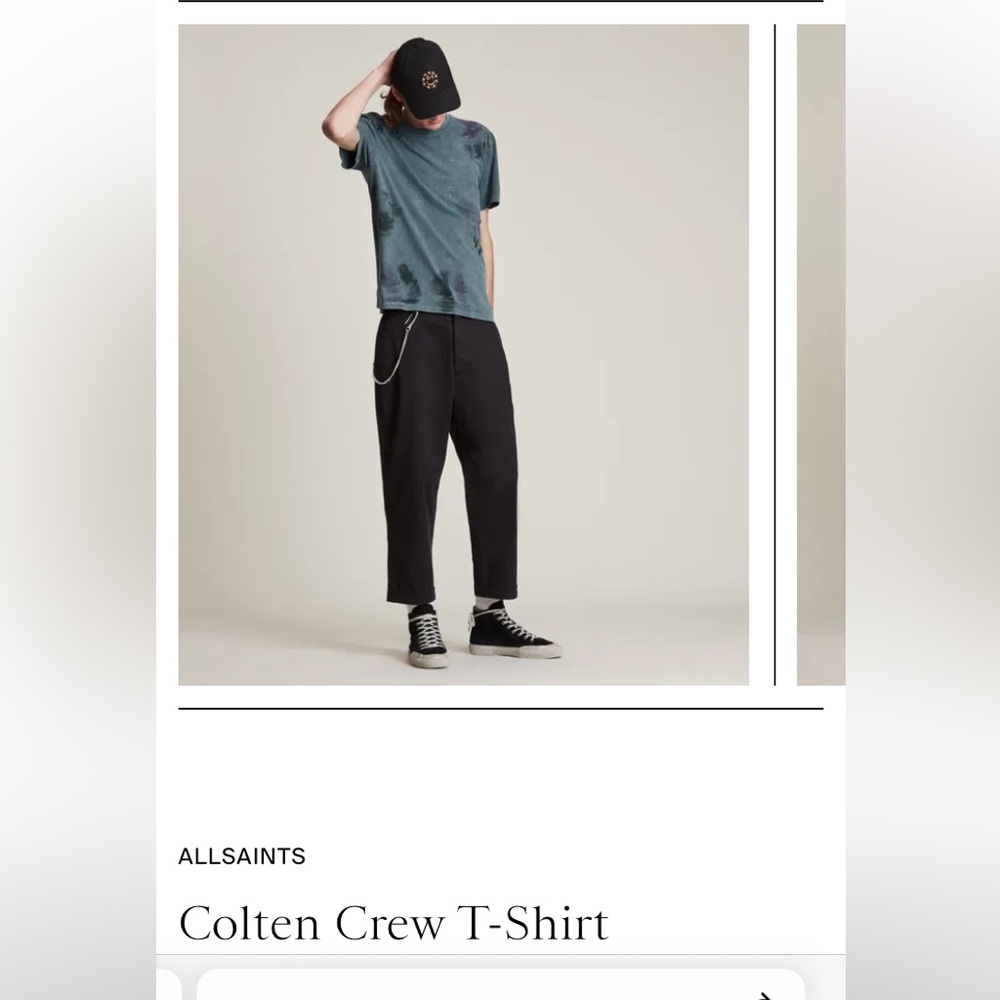 🔥EC🔥All Saints 100% Cotton Tie Dye Colten Short Sleeve Crewneck T-shirt. - Picture 2 of 5